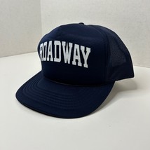 Vtg Roadway Express Cap Spell Out Logo Mesh Snap Back Trucker Baseball Hat Blue - £6.93 GBP