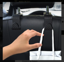 2pcs Car Seat Back Headrest Hook Hanging Storage Bag Hanger Carbon Fiber... - $194.22 MXN
