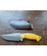 11.25&quot; Damascus Steel Hunting Skinning Knife Composite Handle Leather Sh... - $69.29