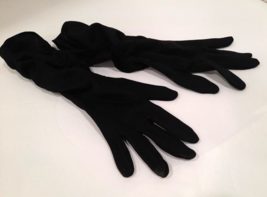 Vintage Ruched Evening Gloves Black Audrey Hepburn Influenced 1960&#39;s MCM Kitchy - £8.81 GBP
