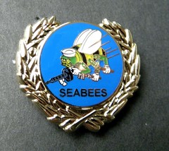 Navy Seabees Seabee Wreath Lapel Pin Badge 1.1 Inches - £4.50 GBP