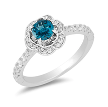 Enchanted Disney Cinderella London Blue Topaz Bridal Ring Wedding Silver Ring - £62.30 GBP