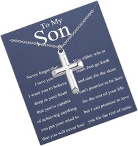 Son Cross Necklace from Mom and Dad to My Son Necklace Bible - $47.83