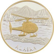 Alaska Mint Glacier Helicopter Aviation Gold Silver Medallion Proof 1Oz - $119.88