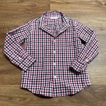 Janie &amp; Jack Red Black Plaid Long Sleeve Button Up Shirt Little Boys Size 4 - £17.16 GBP