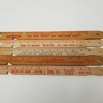 Lot of 5 Vintage Wooden Oven Rack Pusher Puller Utensil 12&quot; Rulers Adver... - $29.65