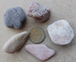 5 Medium Size Beach Natural Pebble Stone Rock without holes from Israel ... - $3.73