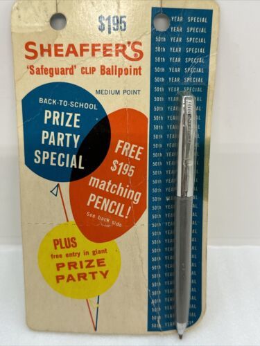 Vintage Scheaffer 1963 ‘Safeguard’ Clip Ballpoint Pen Blue Ink 50th Year Special - $37.22