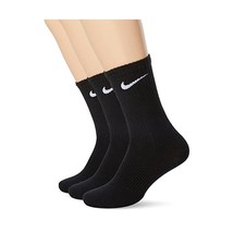 Nike Unisex Adult Lightweight Crew 3 Pair Sock  - Black/White, Small  - $36.00