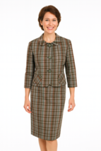 VTG 1950s Jones Handmacher Plaid Pencil Skirt &amp; Boxy Jacket Set Weatherv... - $128.65