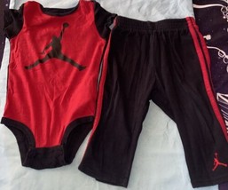 NBA Chicago Bulls Baby Outfit 9-12 Months 2 Pc Bodysuit &amp; Pants Black &amp; Red - £5.29 GBP