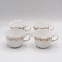 Corning Corelle Butterfly Gold USA Milk Glass Cups Mugs Cottagecore Set of 4 - £15.86 GBP