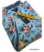 Lee Men&#39;s S/S Floral Theme Print Sport Shirt w/Pocket Blue Size L NWT MS... - £25.57 GBP