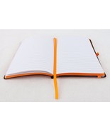 80-Page Journal, Orange Faux Leather w/Bookmark, Document Pocket, Strap ... - €7,56 EUR
