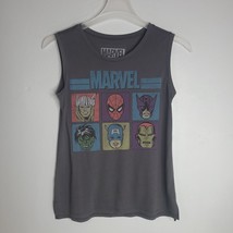Marvel Shirt Womens Large Gray Hawkeye Thor Hulk Spiderman Capt Iron Man - £10.86 GBP