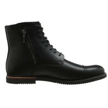 Men Shoes Fashion Casual All-match Handmade Black PU Round Toe High-top Lace-up  - £66.41 GBP