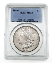 1884-O Plateado Morgan Dólar Graduado Por Calidad Como MS-63 - $272.25