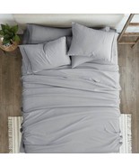 King size Grey 6 Piece Wrinkle Resistant Microfiber Polyester Sheet Set - $139.99