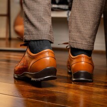 Bari Genuine Lizard Fashion Sneaker Dress Shoes Cognac image 8