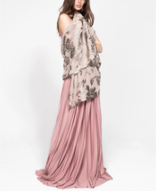 INC International Concepts Womens Contrast Stone Beige Floral Burnout Scarf Wrap - £14.17 GBP
