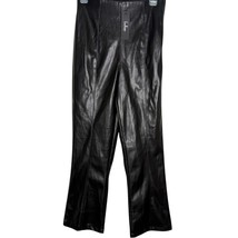 Lulus Vegan Faux High Rise Leather Pants Women Size S Black Stretch Side... - $34.65
