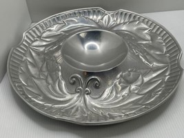 Vintage &#39;THE WILTON COMPANY&#39; PEWTER Chip &amp; Dip Serving Platter 13.5” - $22.44