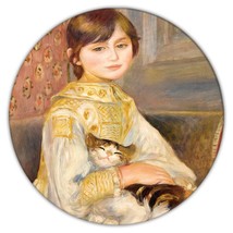 Renoir Girl Cat Portrait : Gift Coaster Famous Oil Painting Art Artist Painter - £4.01 GBP