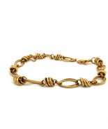 Vtg Gold Plated Signed 925 Itaor Italy Rolo Chain Ring Link Statement Br... - $88.25 CAD