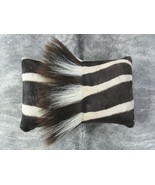 Zebra Neck Pillow 16x10 inches Real Burchell&#39;s zebra leather pillow made... - £170.61 GBP
