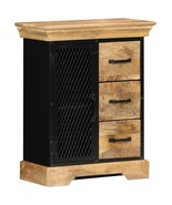 Mango Wood Solid Sideboard by vidaXL, Brown &amp; Black, 55&quot; Wide with Drawers - $279.99