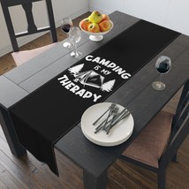 Nature-Inspired &quot;Camping is My Therapy&quot; Table Runner | Cotton Twill or P... - £28.81 GBP+