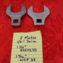 2X Matco Tools 1/2&quot; Drive Crowfoot Wrenches 1 1/4&quot; And 1 3/16&quot; - £36.25 GBP