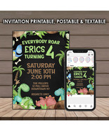 Dinosaur Invitation &amp; Social Media Template - Editable in Photoshop  - $11.99
