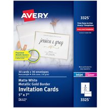 Avery Printable Greeting Cards, Half-Fold, 5.5&quot; x 8.5&quot;, Textured White, 30 Blank - £5.35 GBP