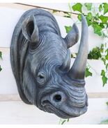 Safari Black Rhino Wall Plaque 14.5&quot;H Taxidermy Rhinoceros Wall Decor Sc... - €77,80 EUR