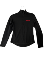 MARMOT Womens Sweatshirt 1/4 Zip Black Fleece Pullover Long Sleeve Size XS - $12.47