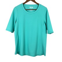 Duluth Trading Shirt Top Womens Large Green Waffle Knit Short Sleeve The... - £15.71 GBP