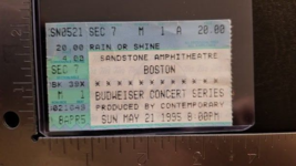 BOSTON - MAY 21 1995 SANDSTONE AMPHITHEATRE CONCERT TICKET STUB - $10.00