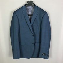 Original Penguin Blue Sharkskin Wool Blend Suit Jacket Size 42L - £58.99 GBP