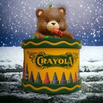 Crayola Crayons Ornament Teddy Bear Binney Smith Teacher Gift Vintage Christmas  - £9.60 GBP