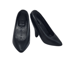 VINTAGE 1990's / 80's MATTEL BARBIE BLACK CLOSED TOE HIGH HEEL HEELS PUM... - $4.75