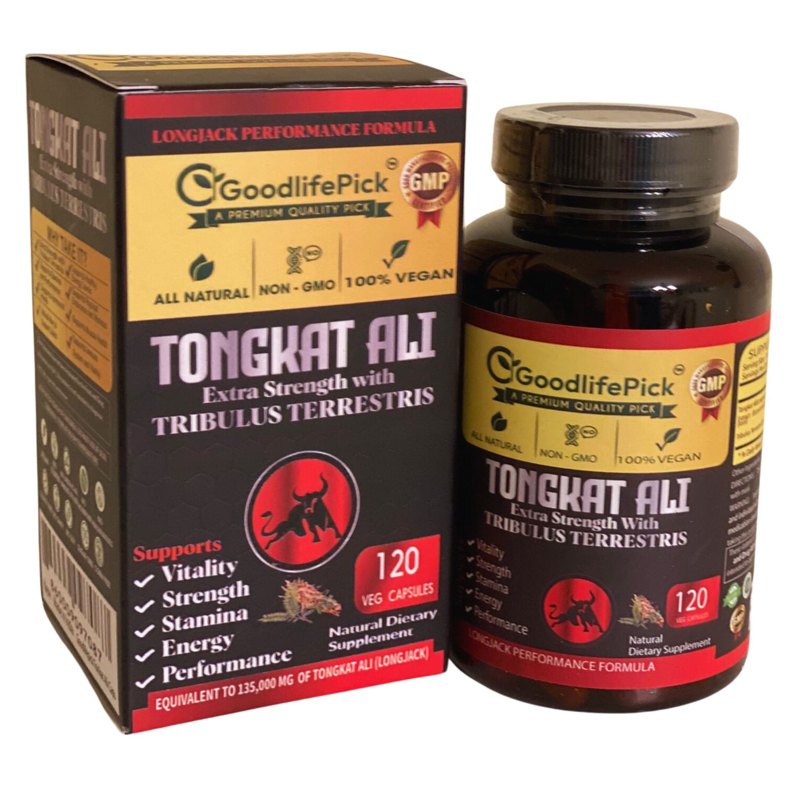 Primary image for Tongkat Ali Extra Strength with  Tribulus Terrestris 120 capsules. All Natural 