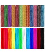 2400 Pcs Pipe Cleaners 24 Assorted Colors Chenille Stems Glitter Pipe Cl... - $829.44 MXN