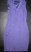 New Designer Elie Tahari Dress Womens 2 4 Beautiful Purple Silk Crepe Ruffle Nec - £299.67 GBP