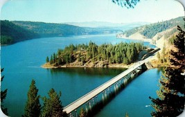 Postcard Blue Creek Bay Bridge Coeur D Alene Idaho Posted 1958 - £9.32 GBP