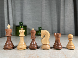 Large 4 inch king weighted handmade wooden chess pieces - £86.94 GBP