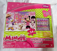 Disney Minnie Mouse  Sparkle and Shine Puzzle 24 pcs size 11.5&quot; by 16.25&quot; - £18.12 GBP