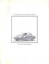 1993 Chrysler NEW YORKER brochure catalog 93 Fifth Avenue Salon - $7.00