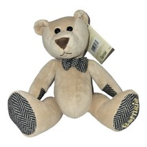 Barnes and Noble Plush Bear Barnsie Teddy Stuffed Animal Beanie Toy Bow Tie 7&quot; - £7.54 GBP