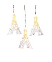 Kurt Adler Eiffel Tower Clear 10-LIGHT Set Christmas Novely Lights JEL0606C - $14.88